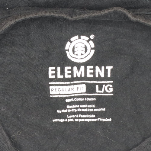 Element Men's Black Regular Fit Graphic T-Shirt L 100% Cotton