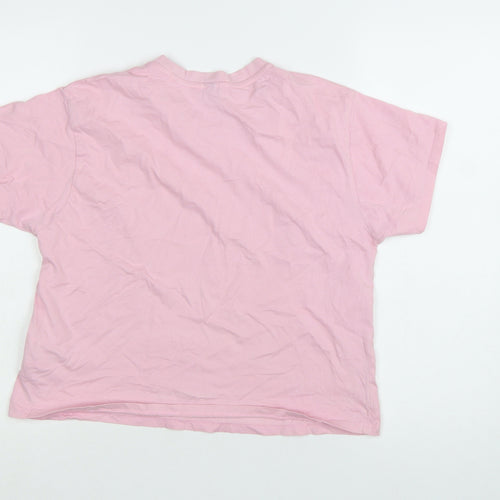 U.S. Polo Assn. Womens Pink Cotton Crew Neck T-Shirt Size 14