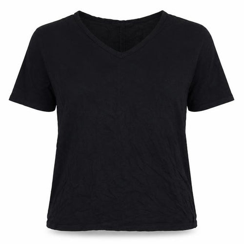 Jaeger Womens Black V-Neck Short Sleeve Jersey T-Shirt Size L