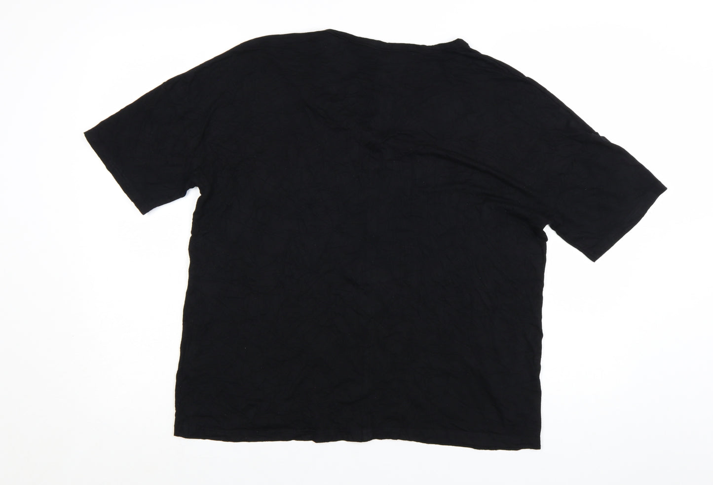 Jaeger Womens Black V-Neck Short Sleeve Jersey T-Shirt Size L