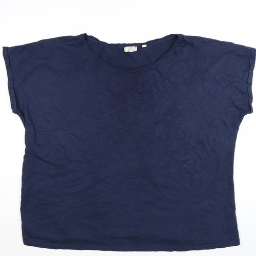 Fat Face Womens Navy Blue Cotton Modal Basic T-Shirt UK 22