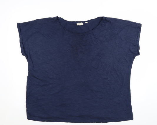 Fat Face Womens Navy Blue Cotton Modal Basic T-Shirt UK 22