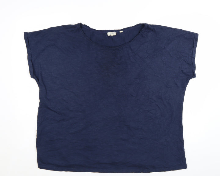 Fat Face Womens Navy Blue Cotton Modal Basic T-Shirt UK 22