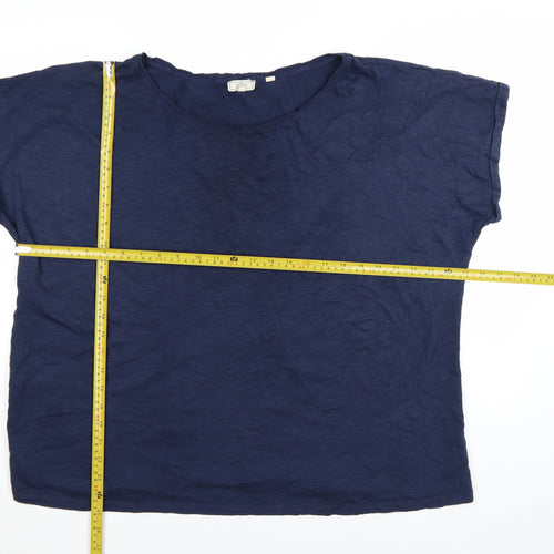 Fat Face Womens Navy Blue Cotton Modal Basic T-Shirt UK 22
