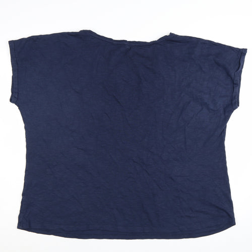 Fat Face Womens Navy Blue Cotton Modal Basic T-Shirt UK 22