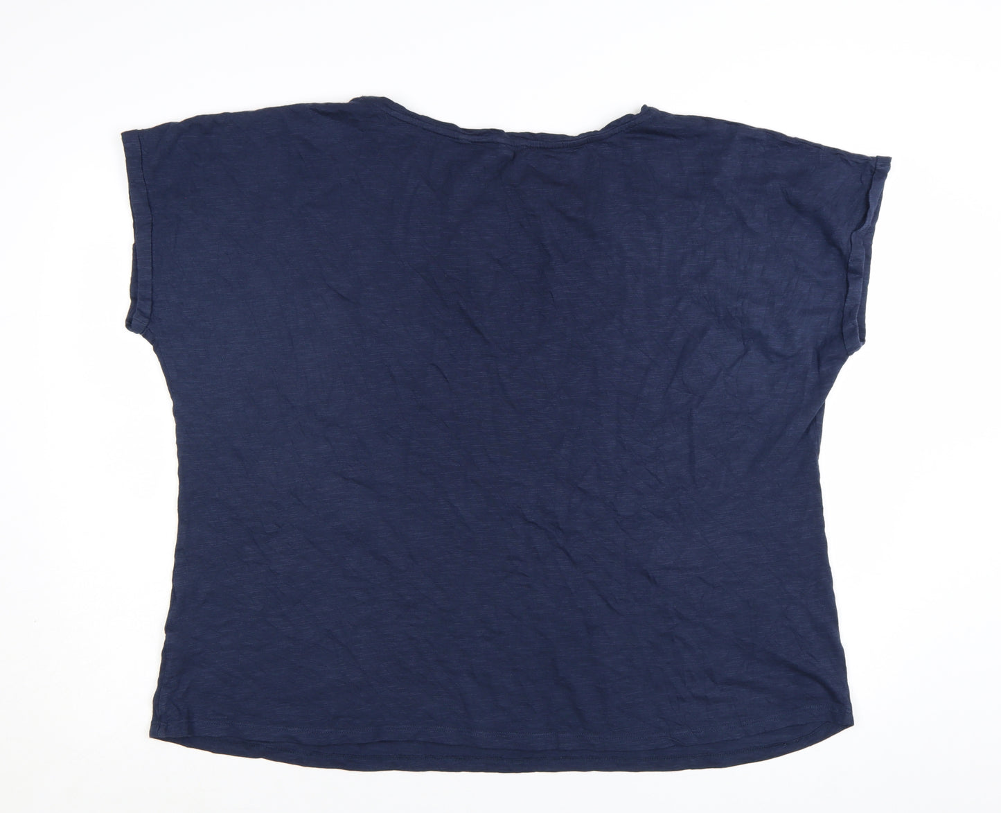 Fat Face Womens Navy Blue Cotton Modal Basic T-Shirt UK 22