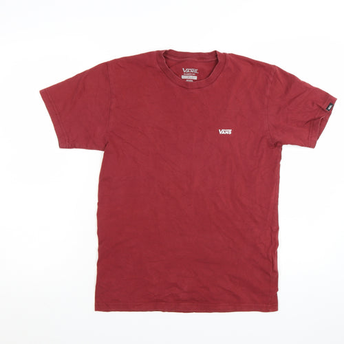 Vans Men's Red Classic Fit Cotton Crew Neck T-Shirt Size S