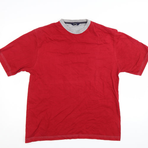 Peter Storm Men's Red Cotton Crew Neck Short Sleeve T-Shirt Size L