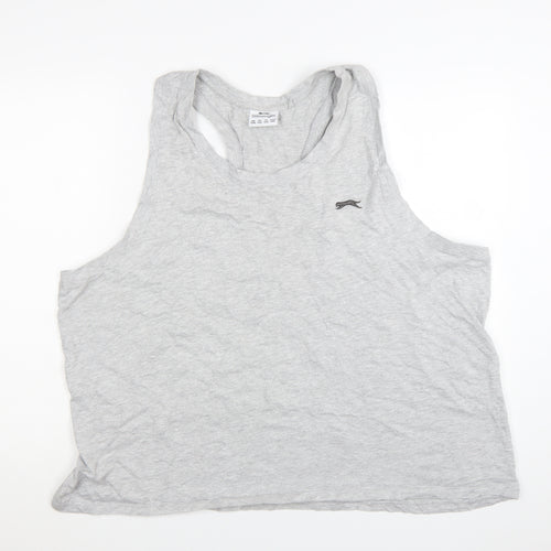 Slazenger Men's Grey Sleeveless T-Shirt 4XL Cotton Blend Sports Vest