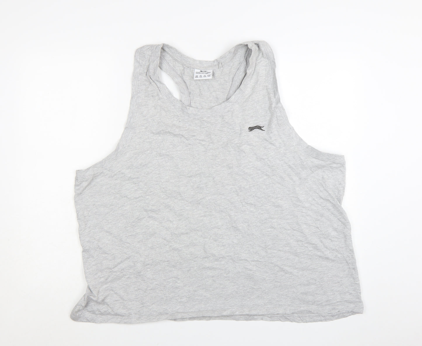 Slazenger Men's Grey Sleeveless T-Shirt 4XL Cotton Blend Sports Vest