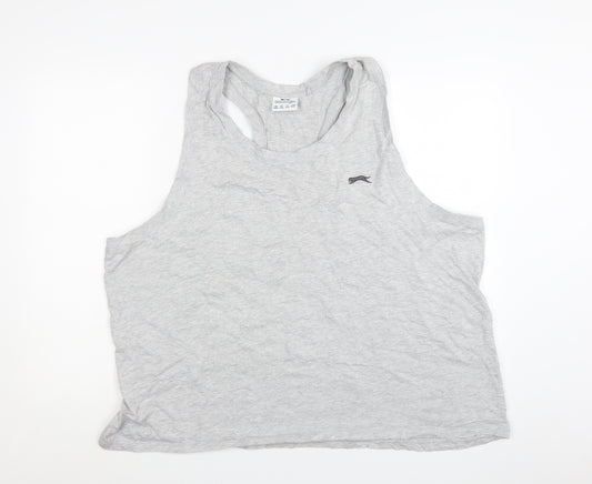Slazenger Men's Grey Sleeveless T-Shirt 4XL Cotton Blend Sports Vest