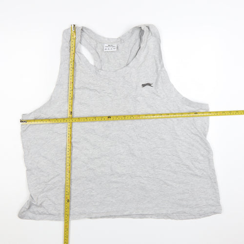 Slazenger Men's Grey Sleeveless T-Shirt 4XL Cotton Blend Sports Vest