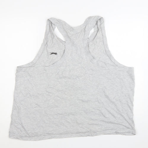 Slazenger Men's Grey Sleeveless T-Shirt 4XL Cotton Blend Sports Vest