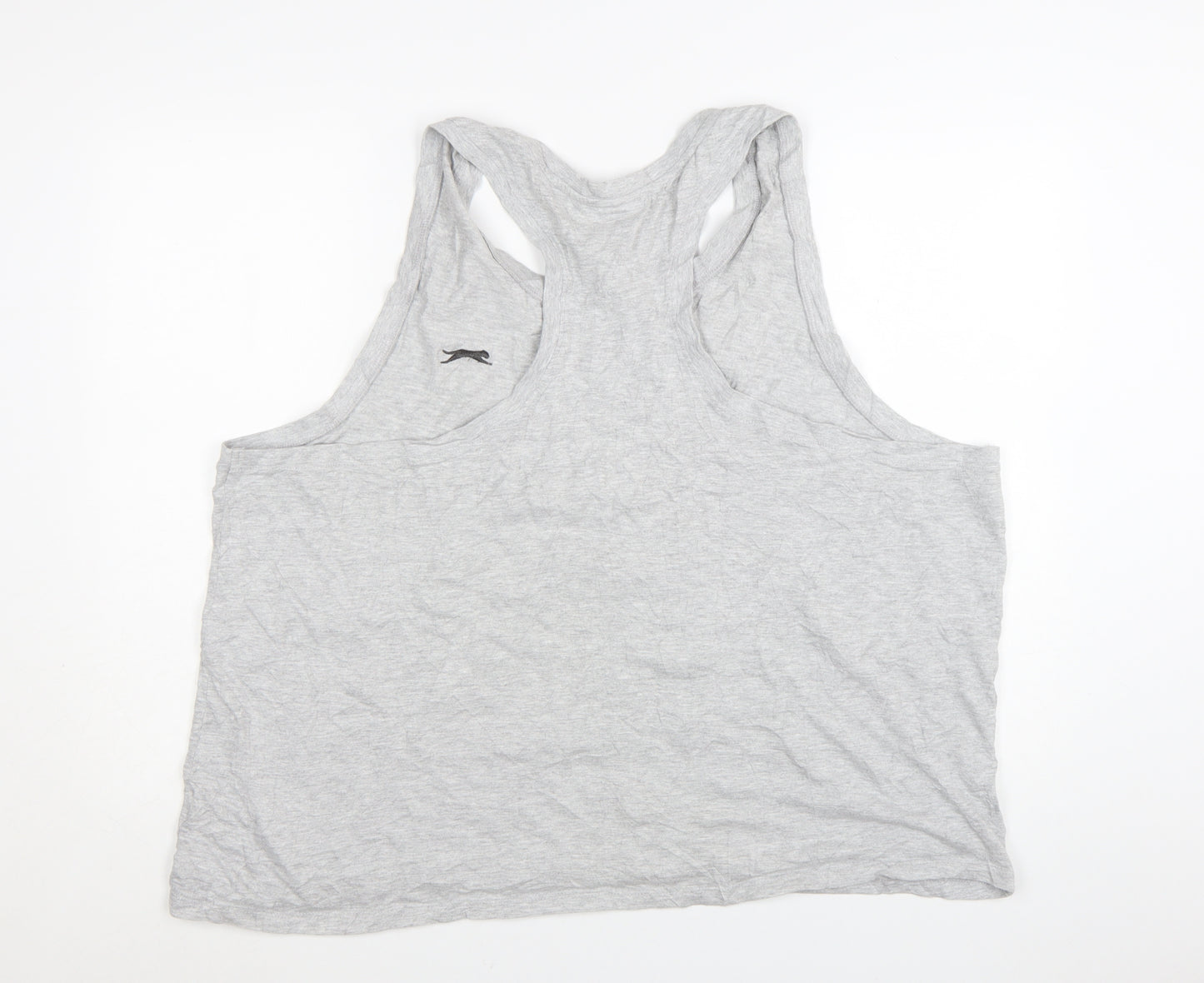 Slazenger Men's Grey Sleeveless T-Shirt 4XL Cotton Blend Sports Vest