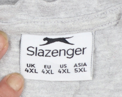 Slazenger Men's Grey Sleeveless T-Shirt 4XL Cotton Blend Sports Vest