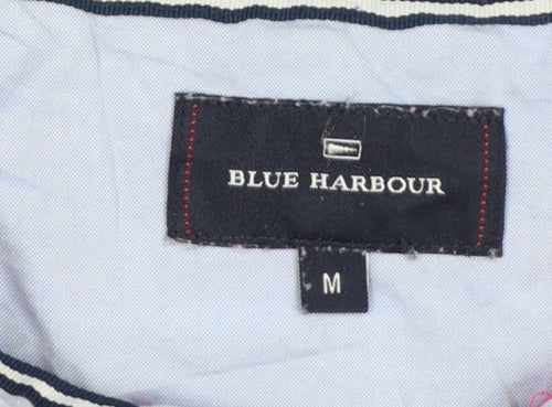 Marks and Spencer Blue Harbour Men's Pink Striped Cotton Polo Shirt Size M