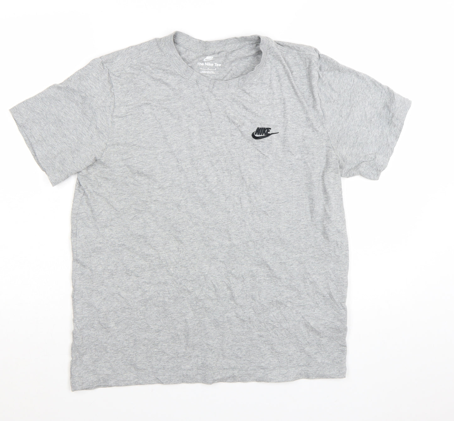 Nike Men's Grey Cotton Crew Neck Short Sleeve Sports T-Shirt M