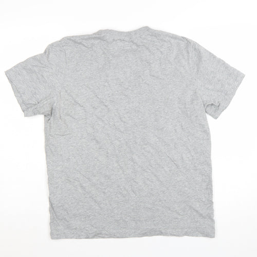Nike Men's Grey Cotton Crew Neck Short Sleeve Sports T-Shirt M