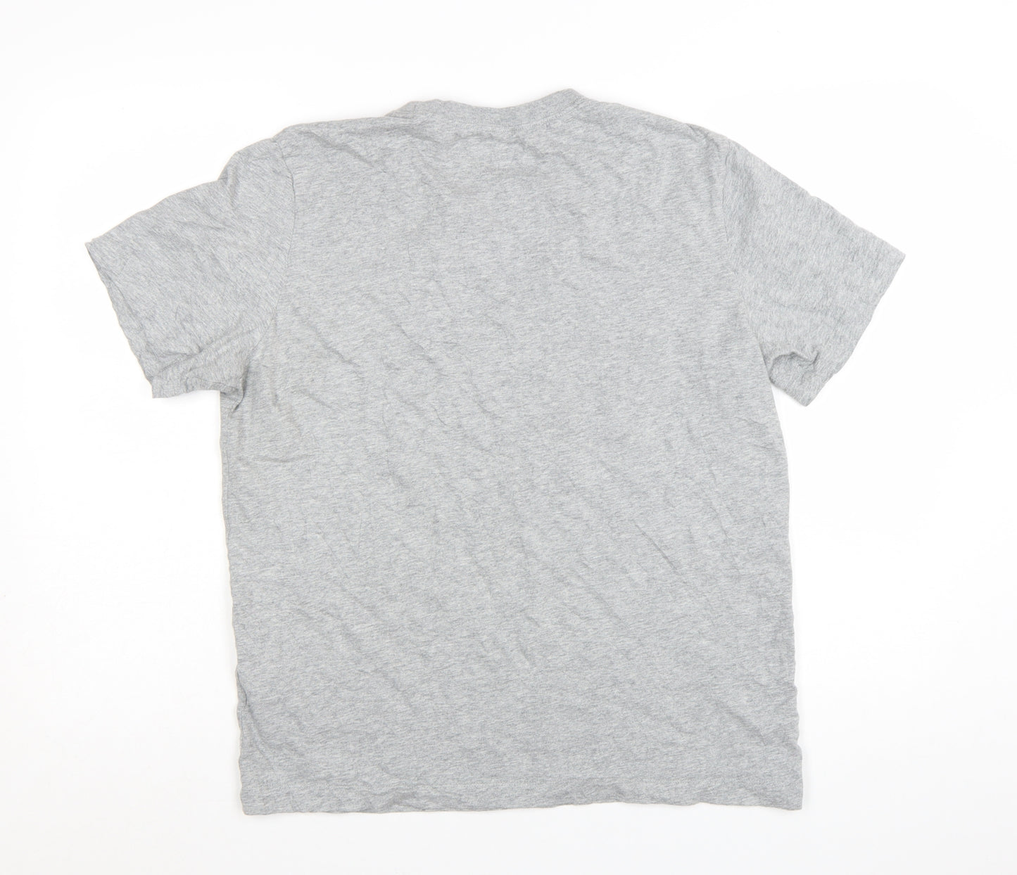 Nike Men's Grey Cotton Crew Neck Short Sleeve Sports T-Shirt M