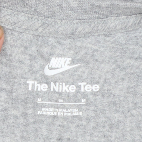 Nike Men's Grey Cotton Crew Neck Short Sleeve Sports T-Shirt M