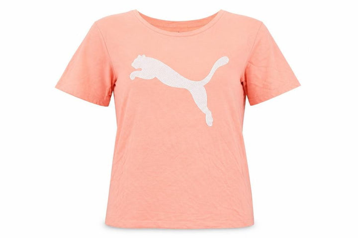 Puma Womens Pink Cotton Basic T-Shirt Medium