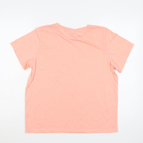 Puma Womens Pink Cotton Basic T-Shirt Medium