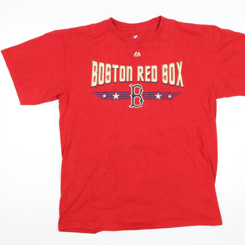 Majestic Men's Red Boston Red Sox Graphic T-Shirt Size L