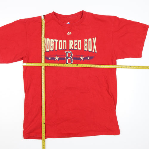 Majestic Men's Red Boston Red Sox Graphic T-Shirt Size L