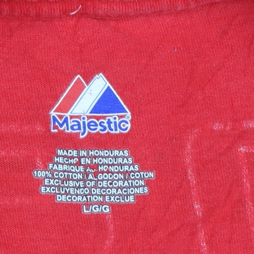 Majestic Men's Red Boston Red Sox Graphic T-Shirt Size L
