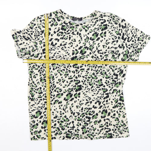 Marks and Spencer Womens Multicoloured Animal Print Cotton T-Shirt Size 12