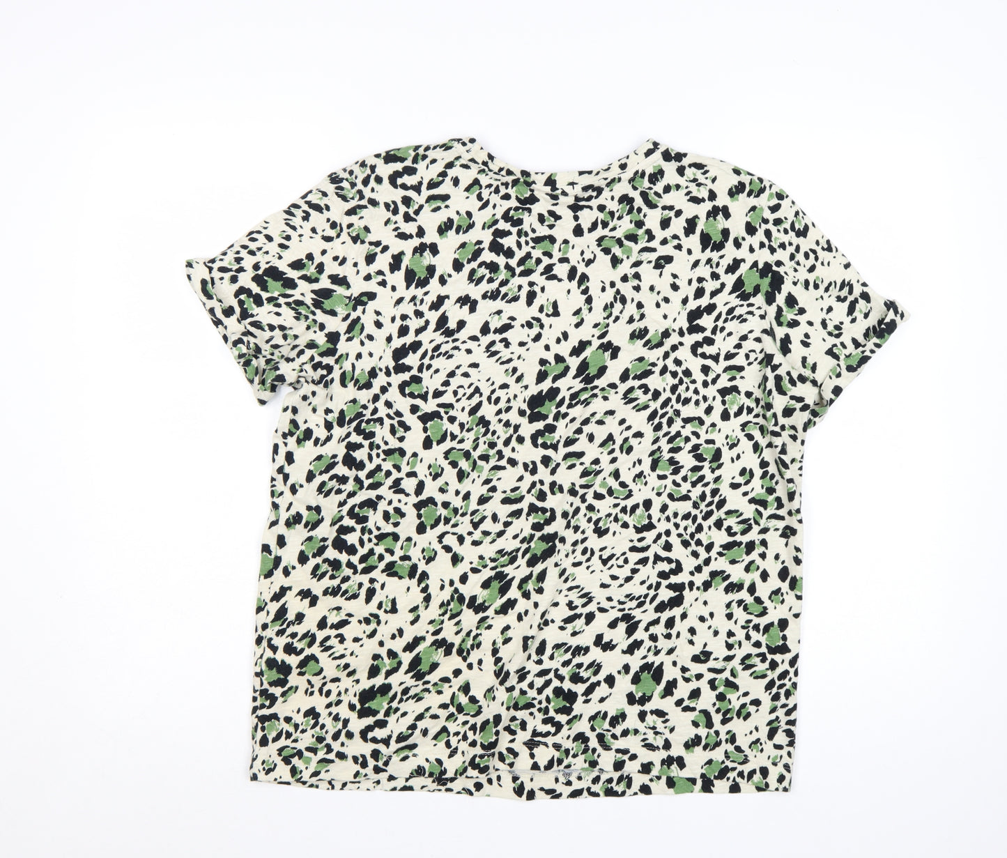 Marks and Spencer Womens Multicoloured Animal Print Cotton T-Shirt Size 12