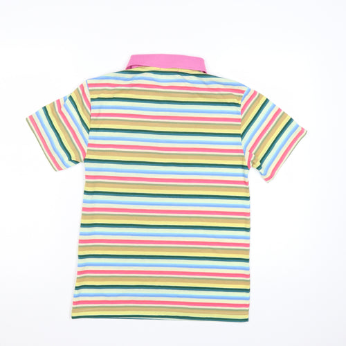 Cottonique Women's Multicoloured Striped Polo Shirt Size S