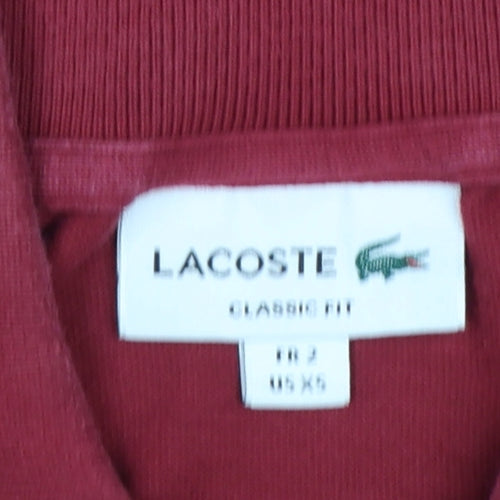 Lacoste Men's Red Classic Fit Short Sleeve Polo Shirt XS