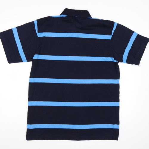 Hugo Samuel Men's Blue Striped 2XL Polo Shirt Nautical Yachting Style