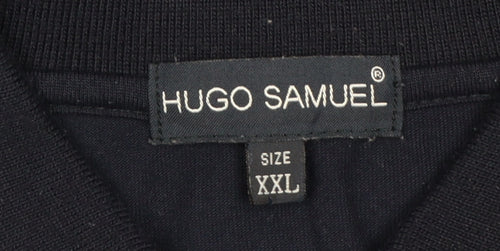 Hugo Samuel Men's Blue Striped 2XL Polo Shirt Nautical Yachting Style
