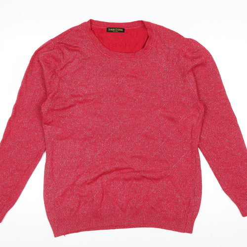 Dabutong Women's Red Crew Neck Pullover Jumper XL Knit