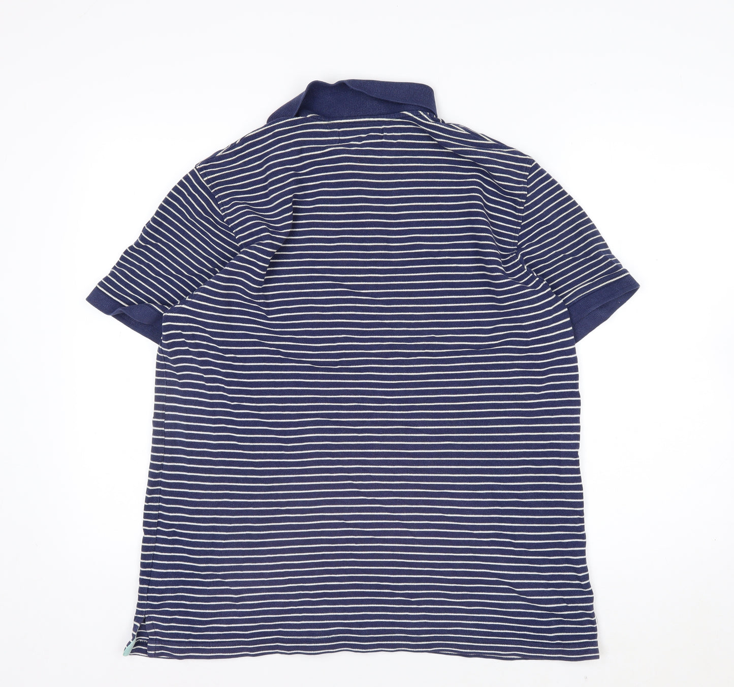 Le Shark Men's Blue Striped Polo Shirt Size L Cotton Casual