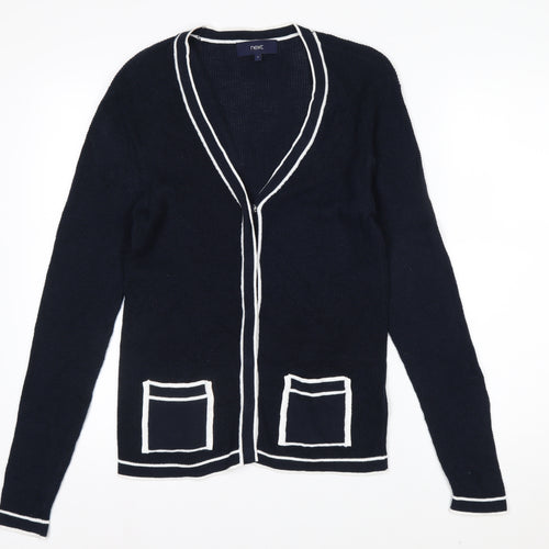 Next Women's Navy Cardigan Size 8 Cotton Blend Knit