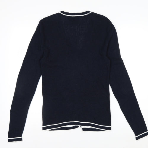 Next Women's Navy Cardigan Size 8 Cotton Blend Knit