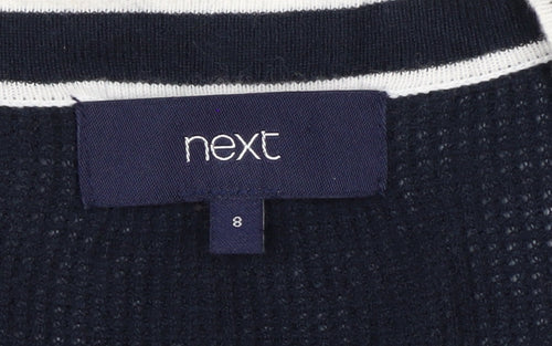 Next Women's Navy Cardigan Size 8 Cotton Blend Knit