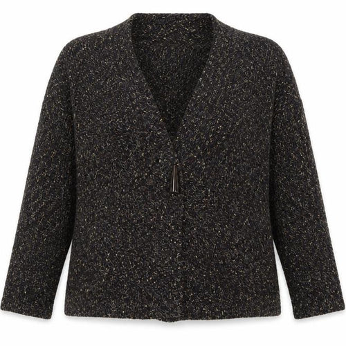 Minuet Women’s Black Chunky-Knit Cardigan Size 16