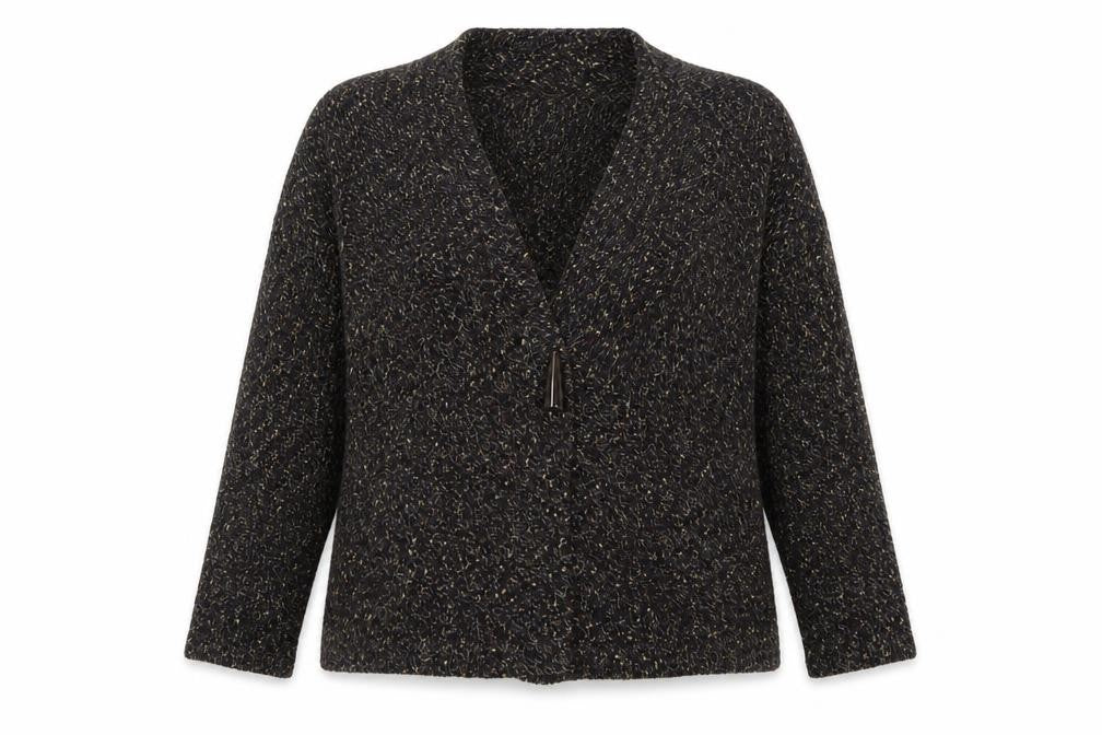 Minuet Women’s Black Chunky-Knit Cardigan Size 16