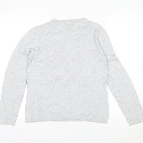 Hush Womens Grey Love Crew Neck Cotton Modal Pullover Jumper XS