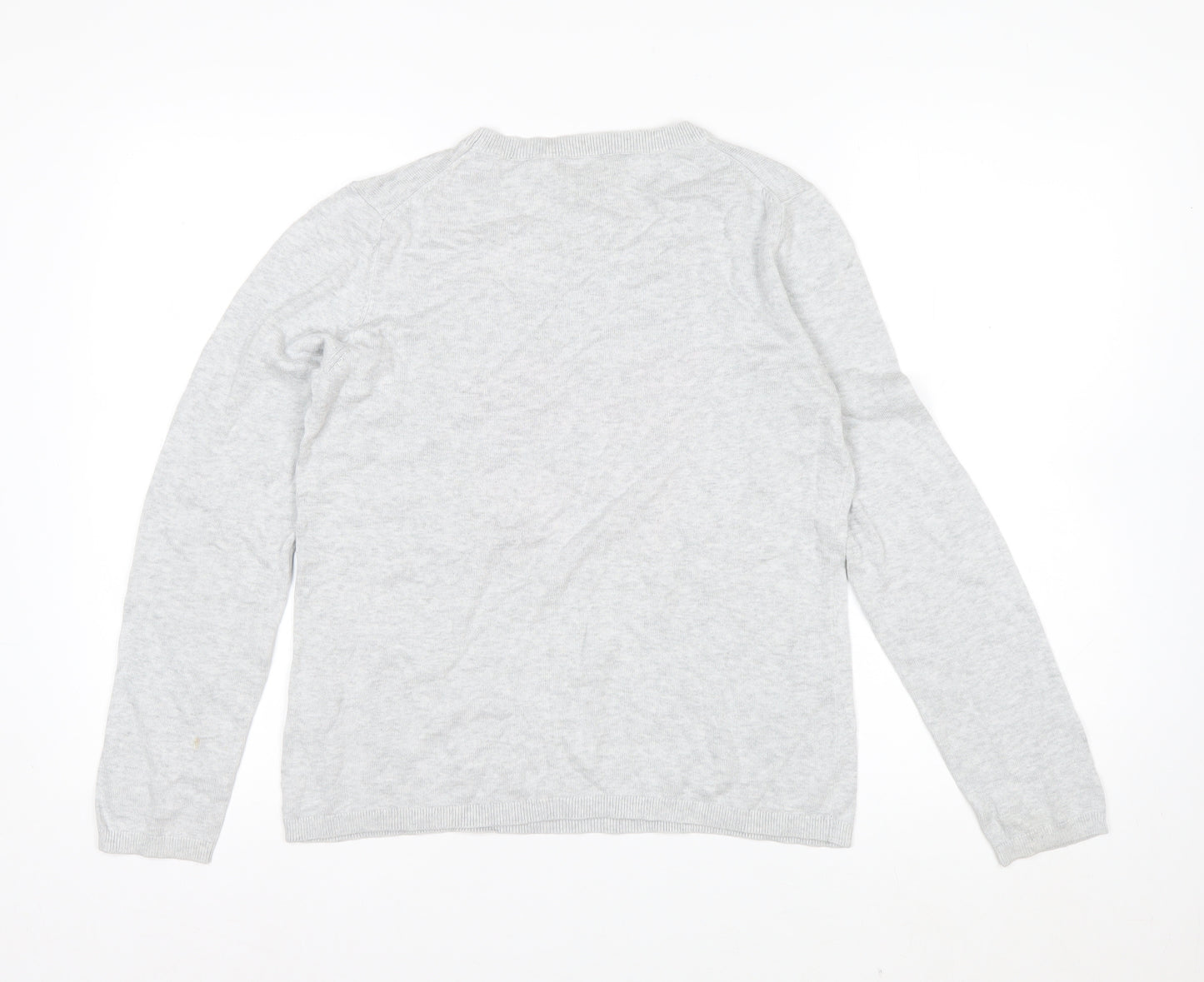 Hush Womens Grey Love Crew Neck Cotton Modal Pullover Jumper XS