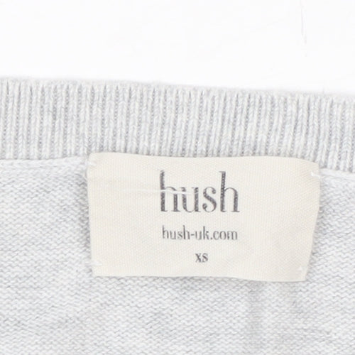 Hush Womens Grey Love Crew Neck Cotton Modal Pullover Jumper XS
