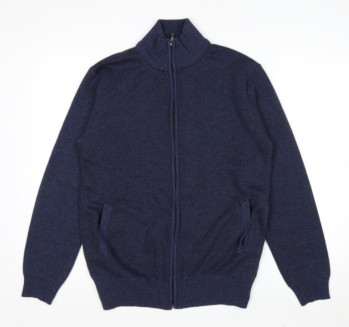 Andrid Men's Blue Wool Blend Full Zip Jumper XL Classic Knit