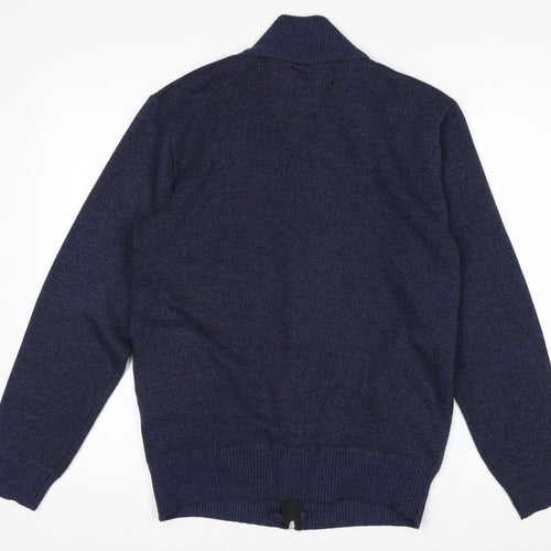 Andrid Men's Blue Wool Blend Full Zip Jumper XL Classic Knit