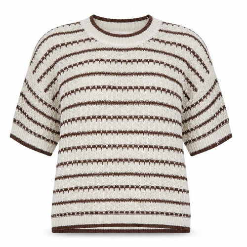 Marks and Spencer Per Una Women’s Beige Striped Knit Jumper L