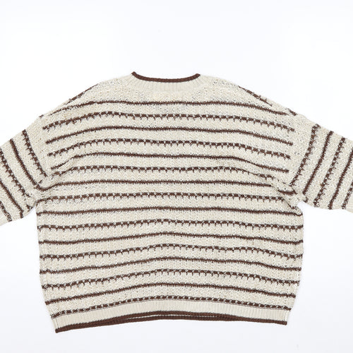 Marks and Spencer Per Una Women’s Beige Striped Knit Jumper L