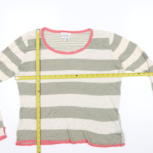 Kew 159 Womens XL Multicoloured Striped Linen Pullover Jumper